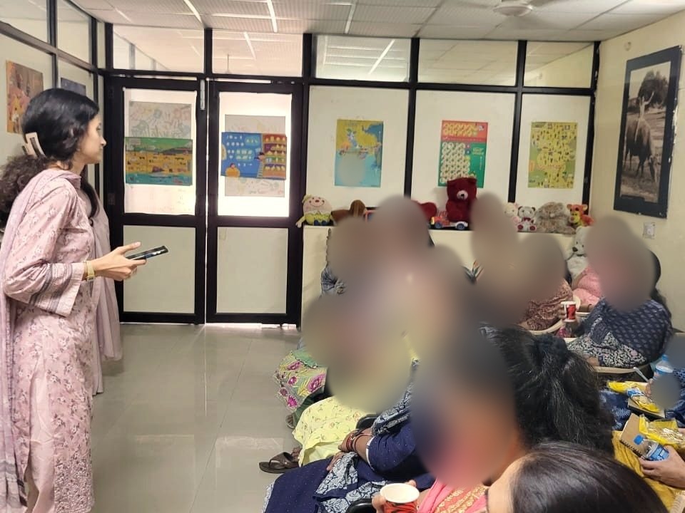 Community circle session with a group of women